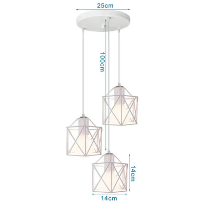 Modern white iron cage pendant lights for kitchen and living room