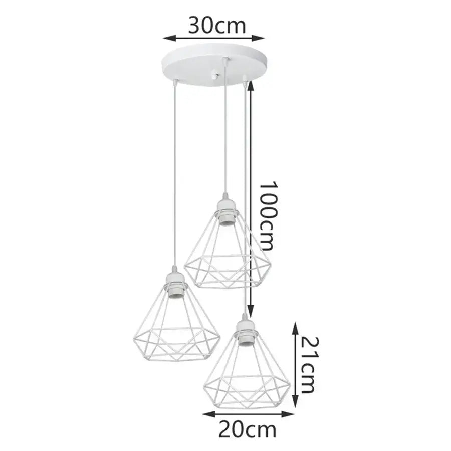 Modern white iron cage pendant lights for kitchen and living room