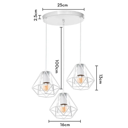Modern white iron cage pendant lights for kitchen and living room