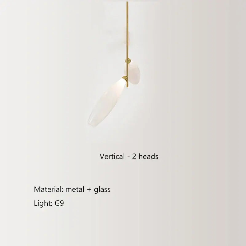 Modern white leaf elegant glass led pendant light dining room