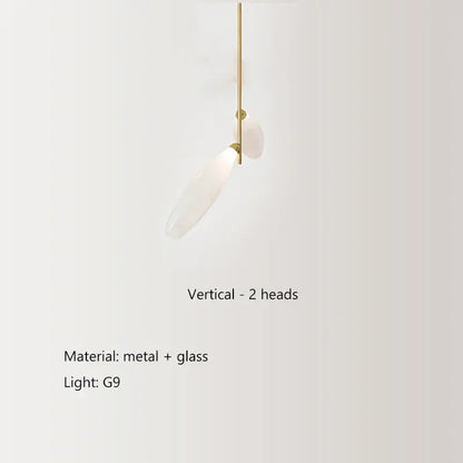 Modern white leaf elegant glass led pendant light dining room