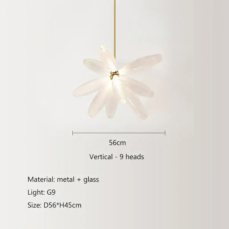 Modern white leaf elegant glass led pendant light dining room