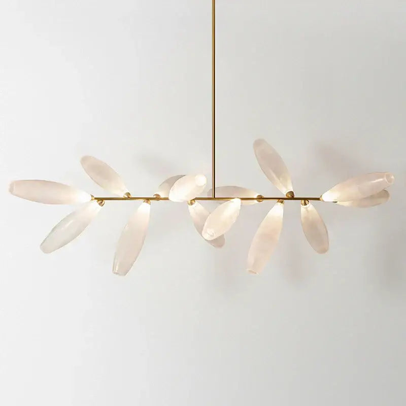 Modern white leaf elegant glass led pendant light dining room