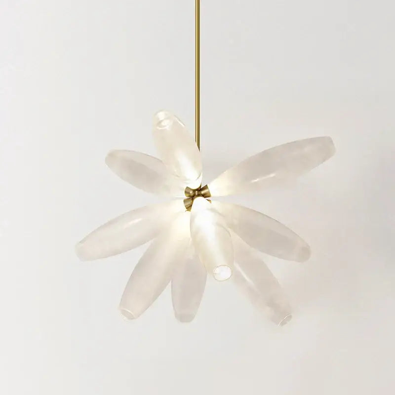 Modern white leaf elegant glass led pendant light dining room