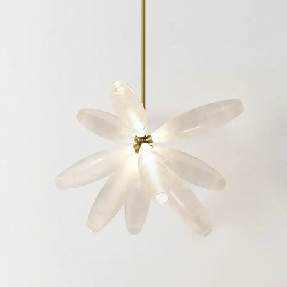 Modern white leaf elegant glass led pendant light dining room