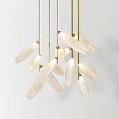 Modern white leaf elegant glass led pendant light dining room