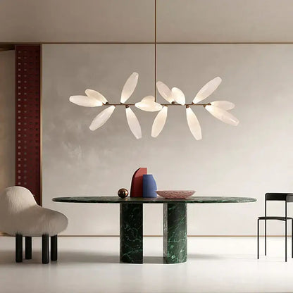 Modern white leaf elegant glass led pendant light dining room