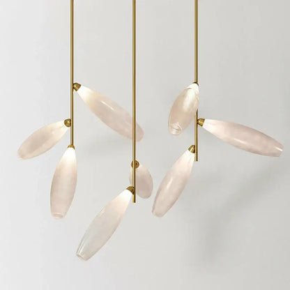 Modern white leaf elegant glass led pendant light dining room