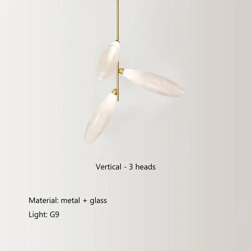 Modern white leaf elegant glass led pendant light dining room