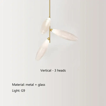 Modern white leaf elegant glass led pendant light dining room
