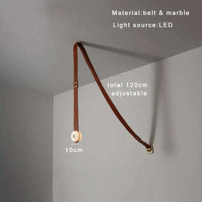 Modern white leather designer belt marble pendant lights villa chandelier