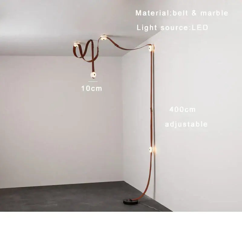 Modern white leather designer belt marble pendant lights villa chandelier