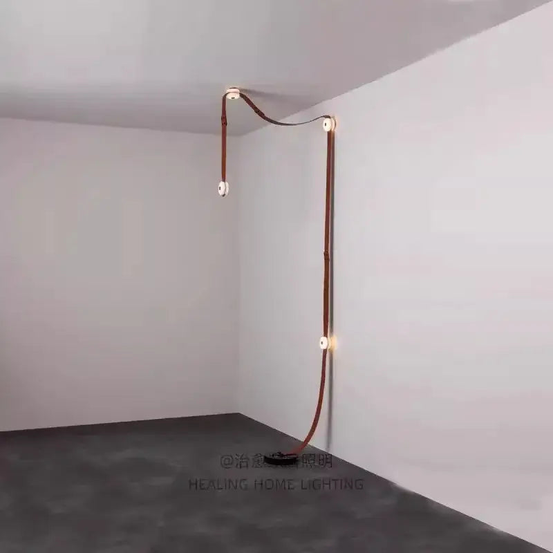 Modern white leather designer belt marble pendant lights villa chandelier