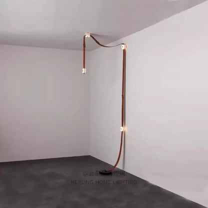 Modern white leather designer belt marble pendant lights villa chandelier