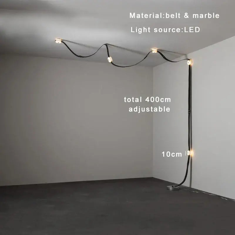 Modern white leather designer belt marble pendant lights villa chandelier