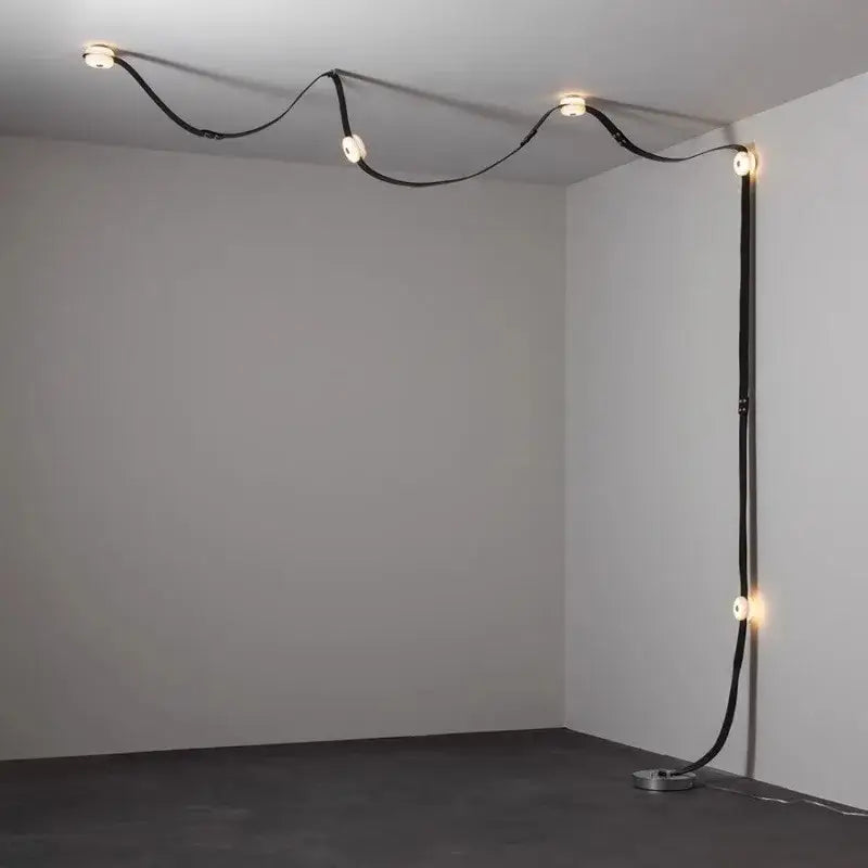 Modern white leather designer belt marble pendant lights villa chandelier