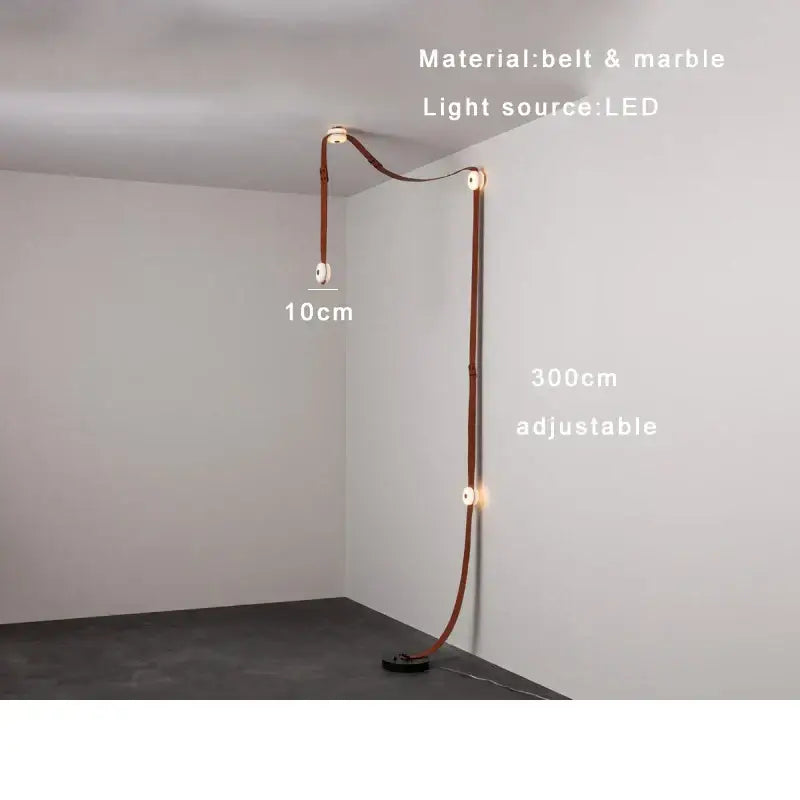 Modern white leather designer belt marble pendant lights villa chandelier