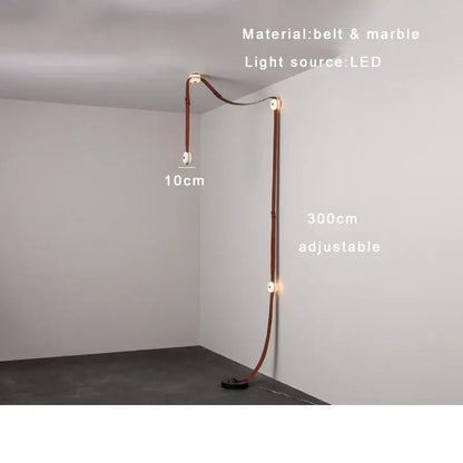 Modern white leather designer belt marble pendant lights villa chandelier
