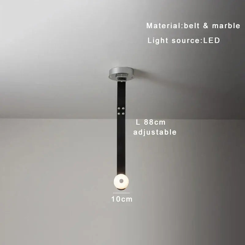 Modern white leather designer belt marble pendant lights villa chandelier