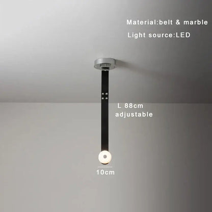 Modern white leather designer belt marble pendant lights villa chandelier