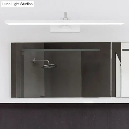Modern white led bathroom vanity sconce with curved arm