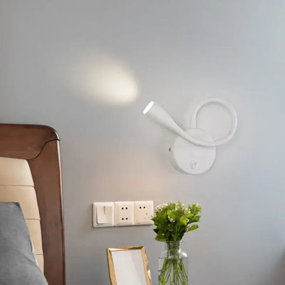 Modern white led bedside wall lamp with usb port – bedroom reading light