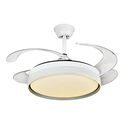Modern white led ceiling fan with remote control bedroom light