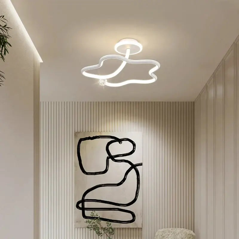 Modern white led ceiling light chandelier with crystal for living room