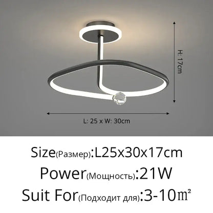 Modern white led ceiling light chandelier with crystal for living room