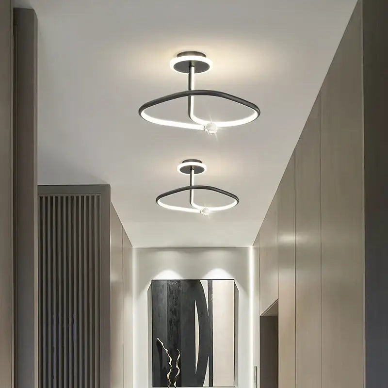 Modern white led ceiling light chandelier with crystal for living room