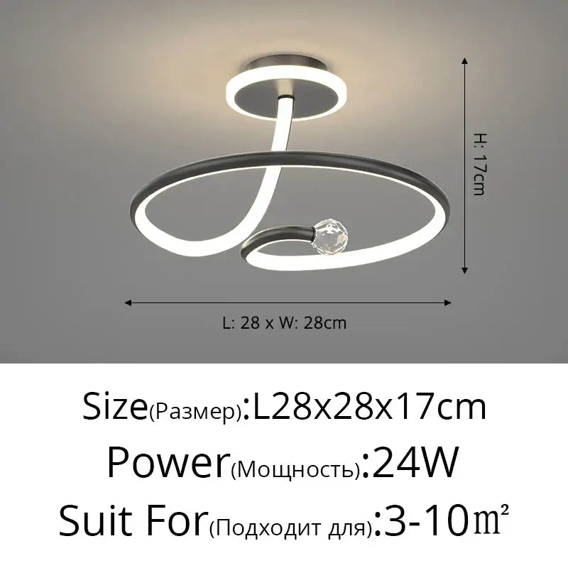 Modern white led ceiling light chandelier with crystal for living room