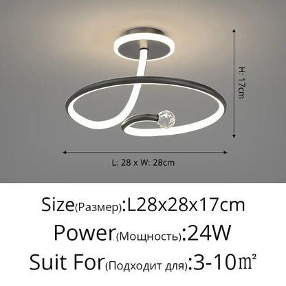 Modern white led ceiling light chandelier with crystal for living room
