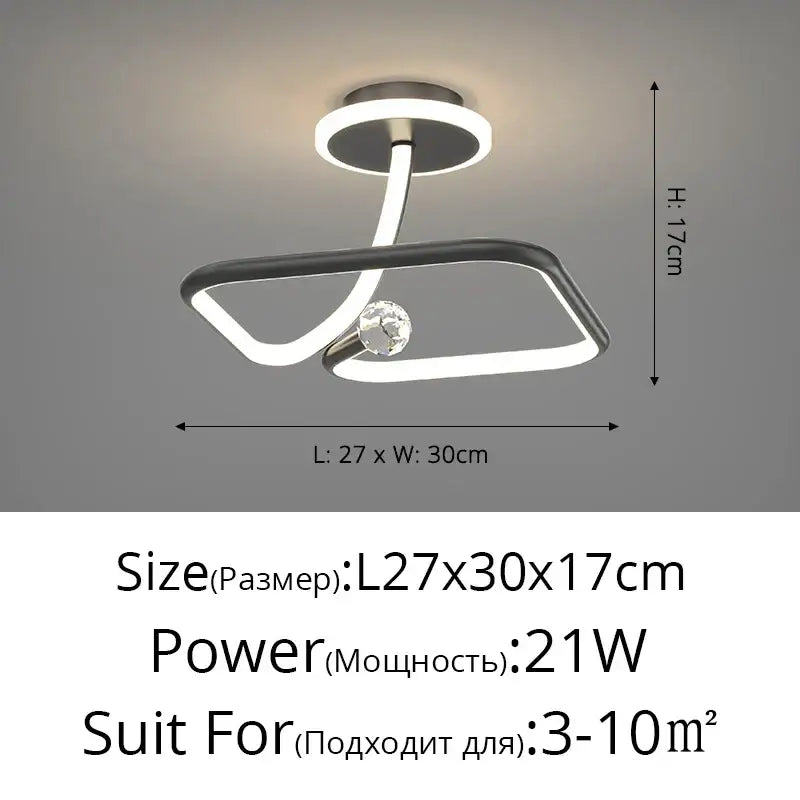 Modern white led ceiling light chandelier with crystal for living room
