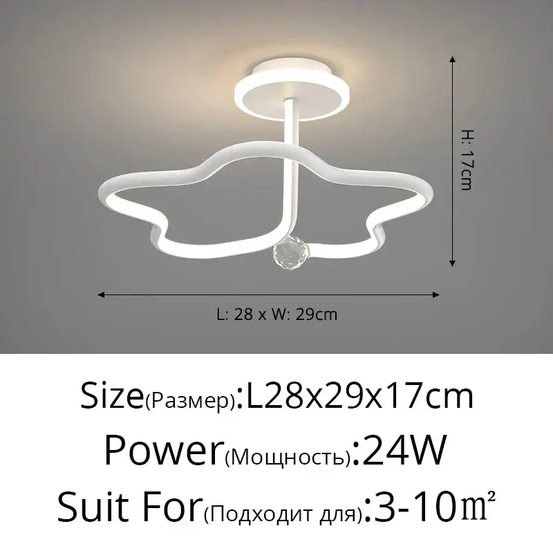 Modern white led ceiling light chandelier with crystal for living room