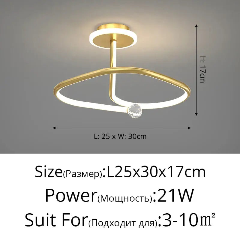 Modern white led ceiling light chandelier with crystal for living room