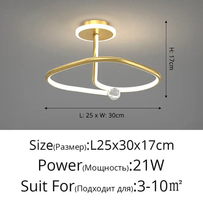 Modern white led ceiling light chandelier with crystal for living room