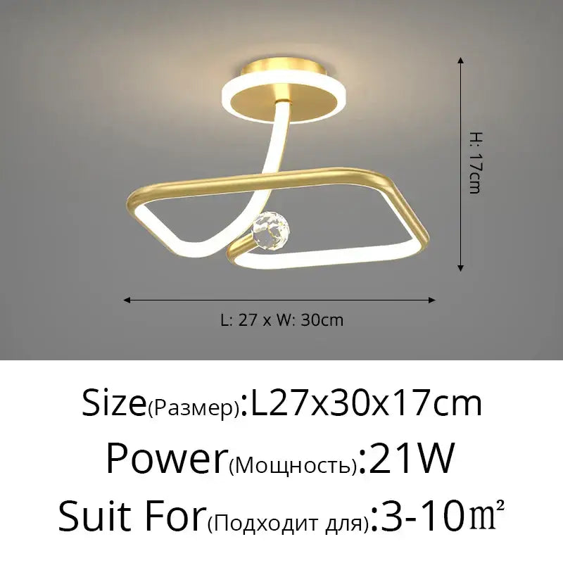 Modern white led ceiling light chandelier with crystal for living room