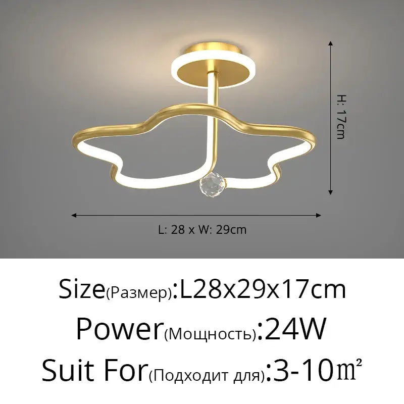 Modern white led ceiling light chandelier with crystal for living room