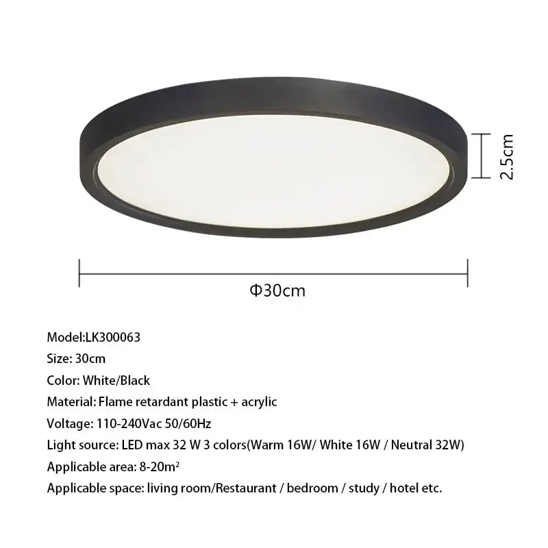 Modern white led ceiling light for living room