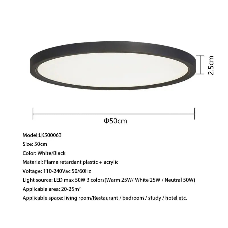 Modern white led ceiling light for living room