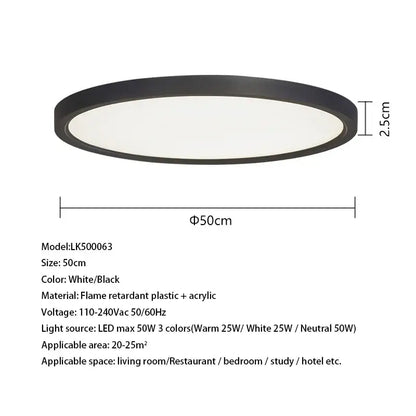 Modern white led ceiling light for living room
