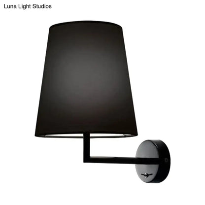 Modern white led cone wall mounted fabric sconce living room light