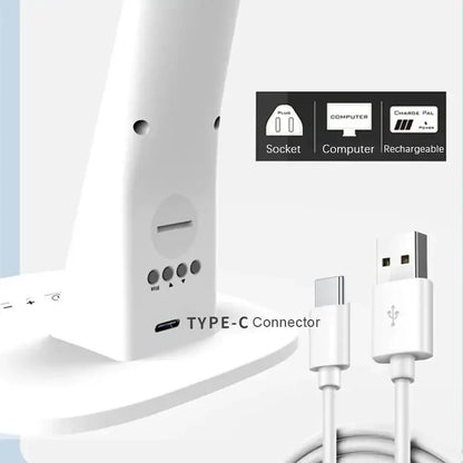 Modern white led desk lamp with digital screen for bedroom study