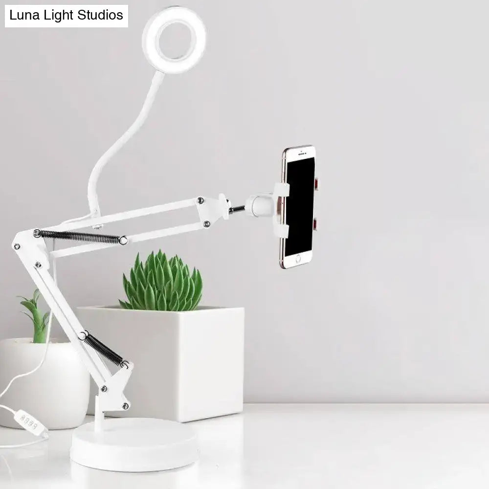 Modern white led desk lamp with mobile phone support bedroom light