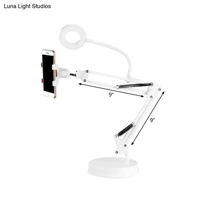 Modern white led desk lamp with mobile phone support bedroom light