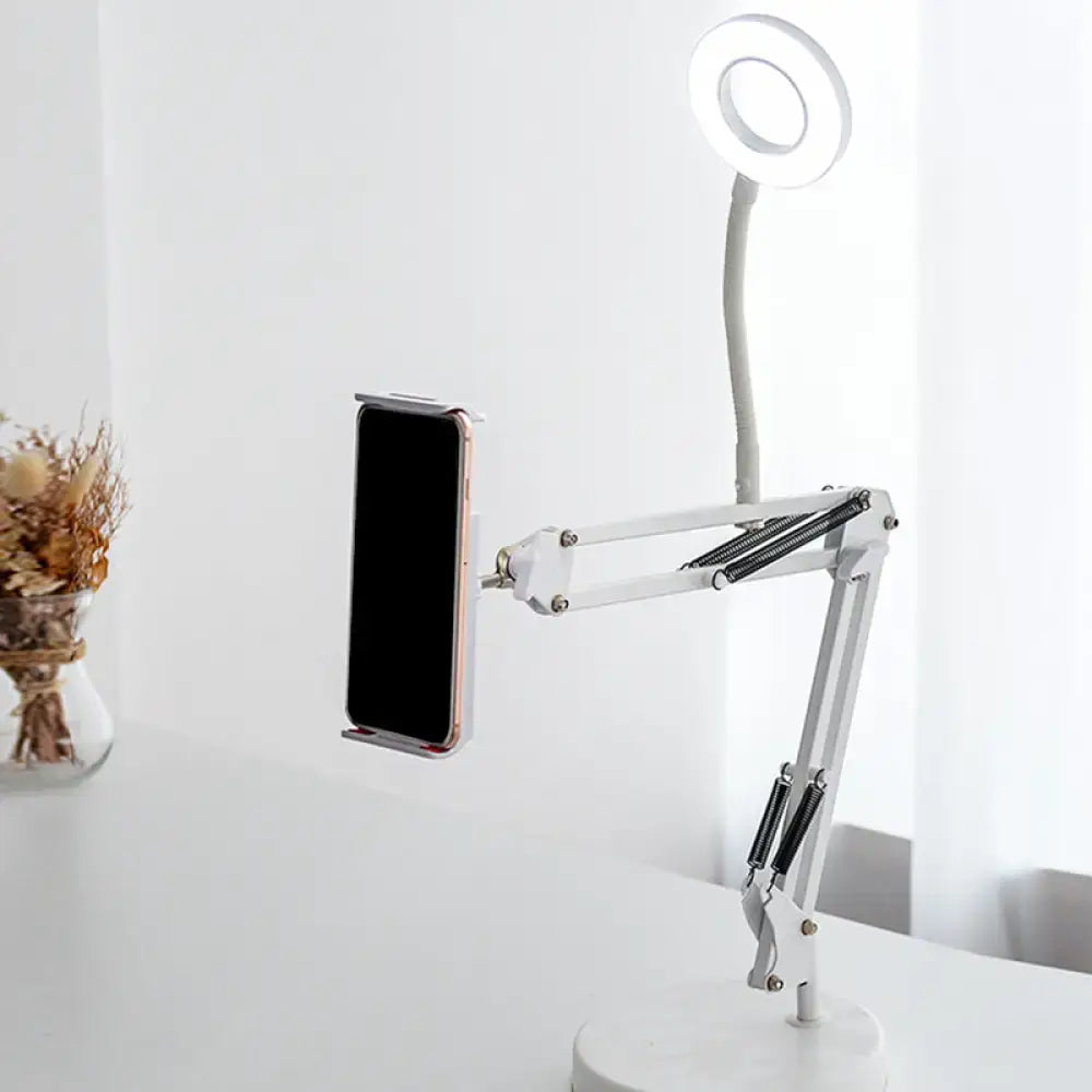 Modern white led desk lamp with mobile phone support bedroom light