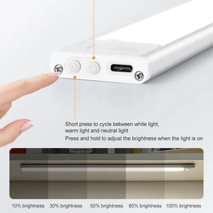 Modern white led motion sensor cabinet light for kitchen bedroom