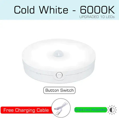 Modern white led motion sensor nightlight for stairs and closet