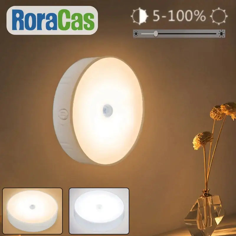Modern white led motion sensor nightlight for stairs and closet