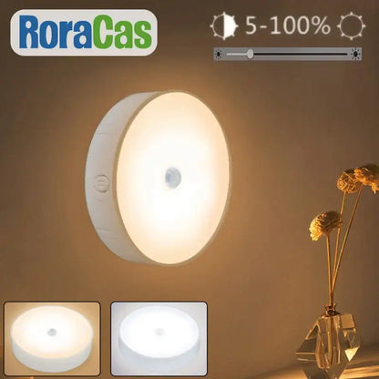 Modern white led motion sensor nightlight for stairs and closet